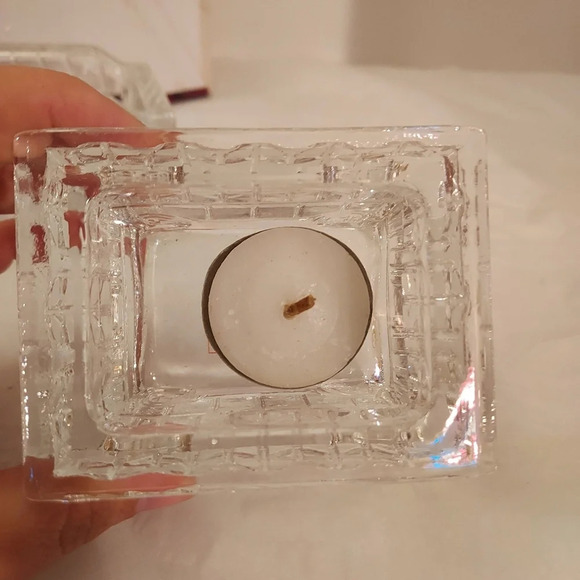 Fitz and Floyd 3 Piece Crystal Holiday Train Votive - In Original Box - Picture 12 of 13